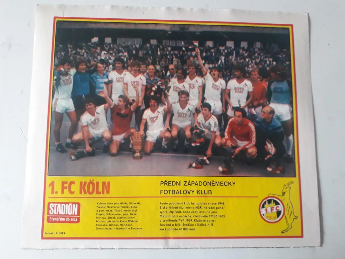 Плакат из журнала ,,Stadion- Koln 3