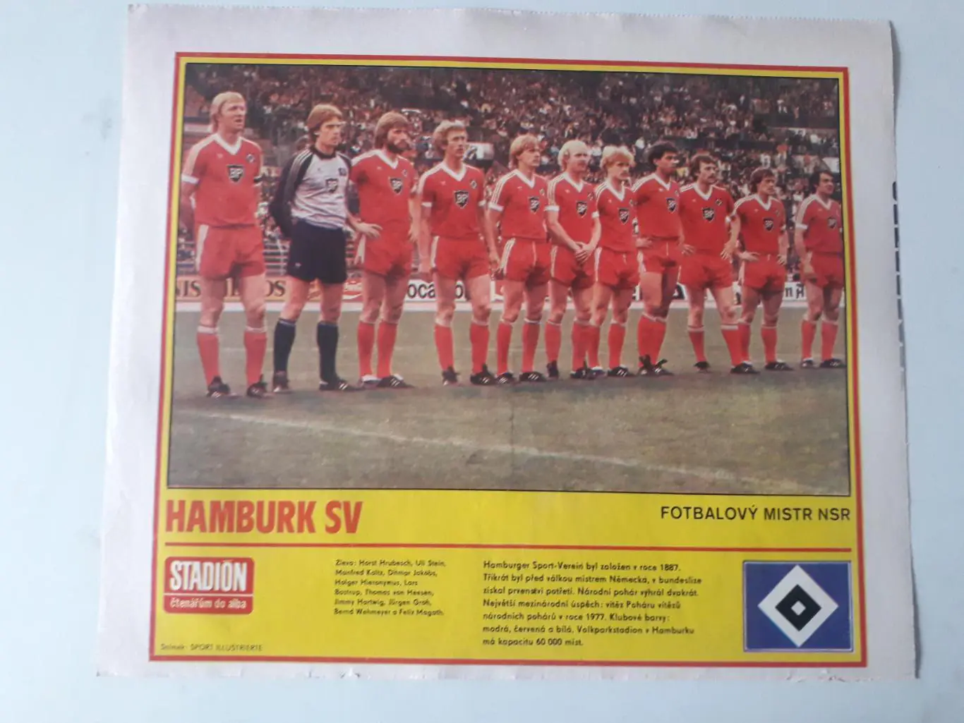 Плакат из журнала ,,Stadion- Hamburger SV 3