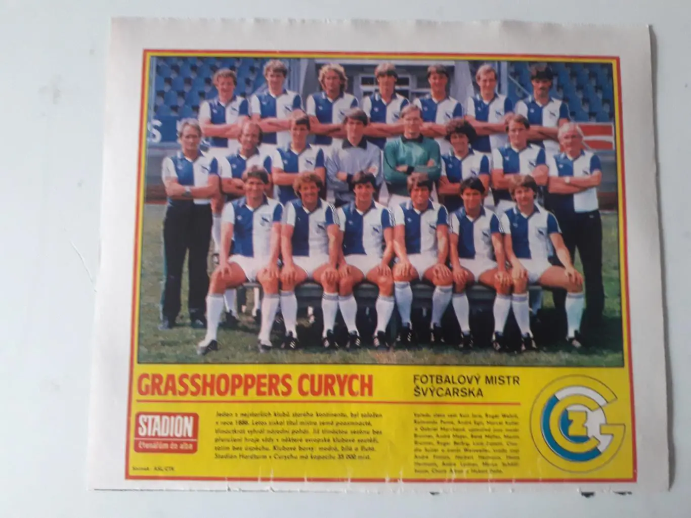 Плакат из журнала ,,Stadion- Grasshoppers