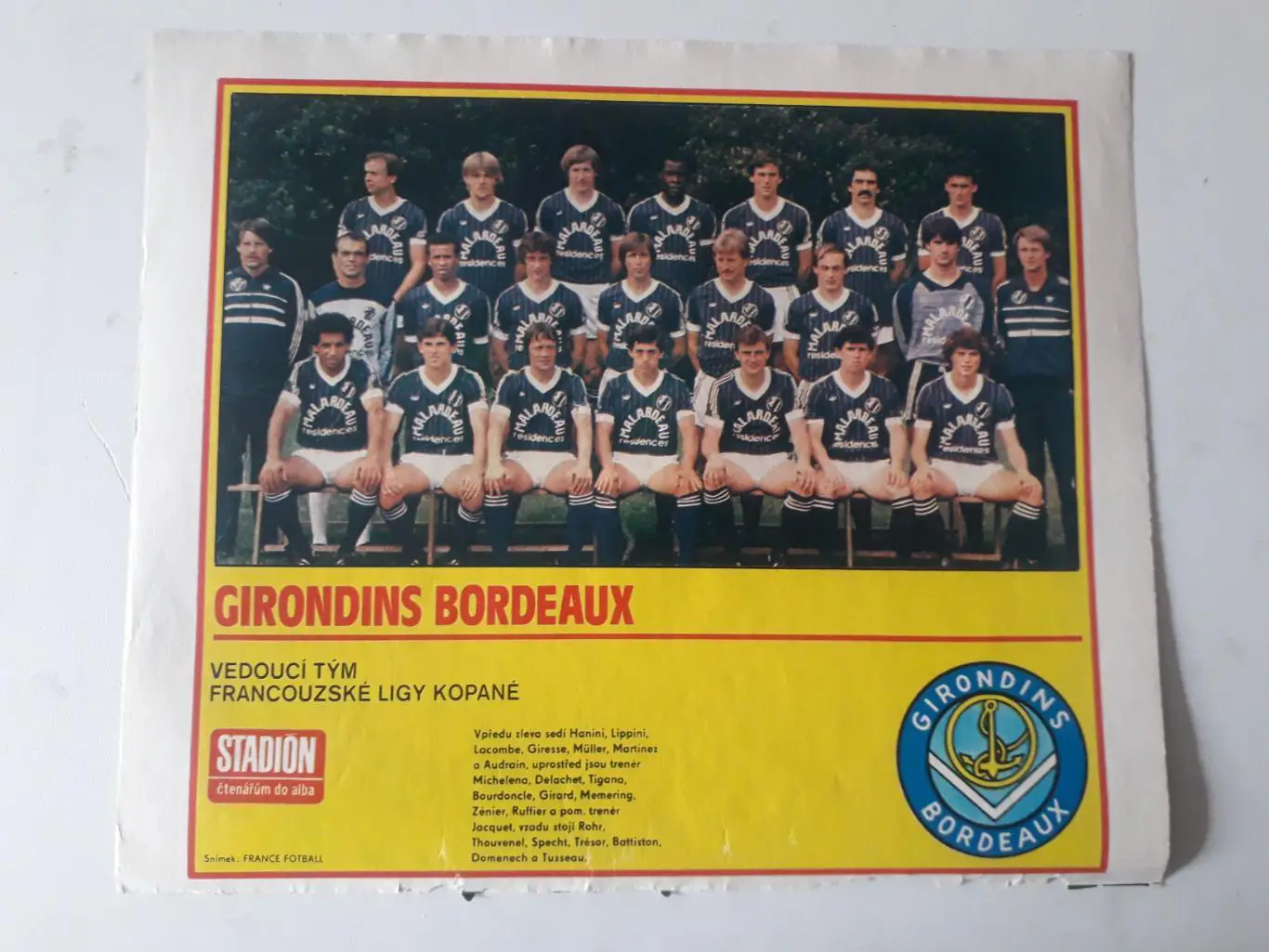 Плакат из журнала ,,Stadion- Bordeaux 2