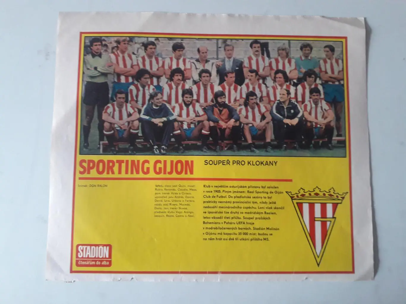 Плакат из журнала ,,Stadion- Gijon