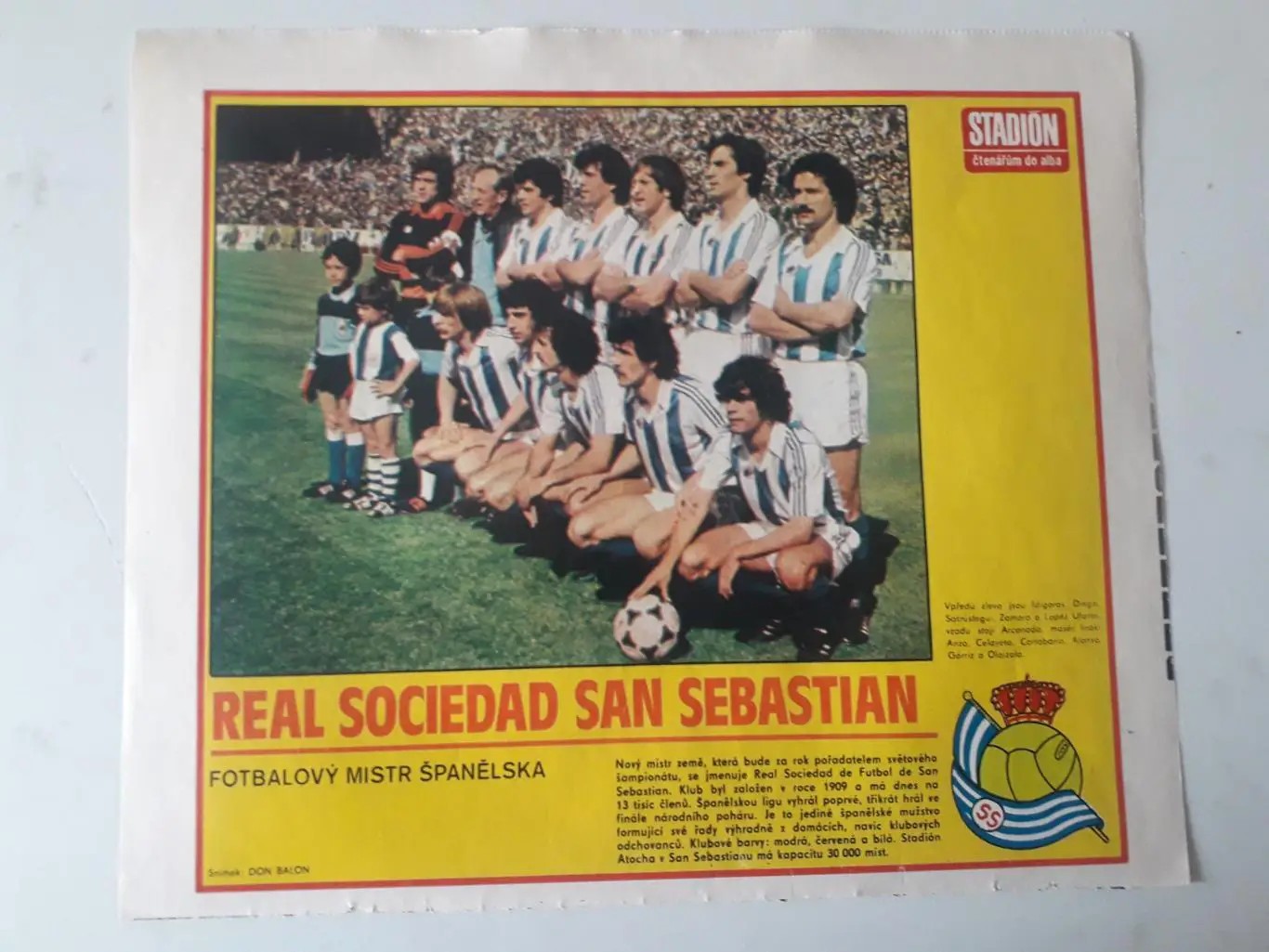 Плакат из журнала ,,Stadion- San Sebastian 2