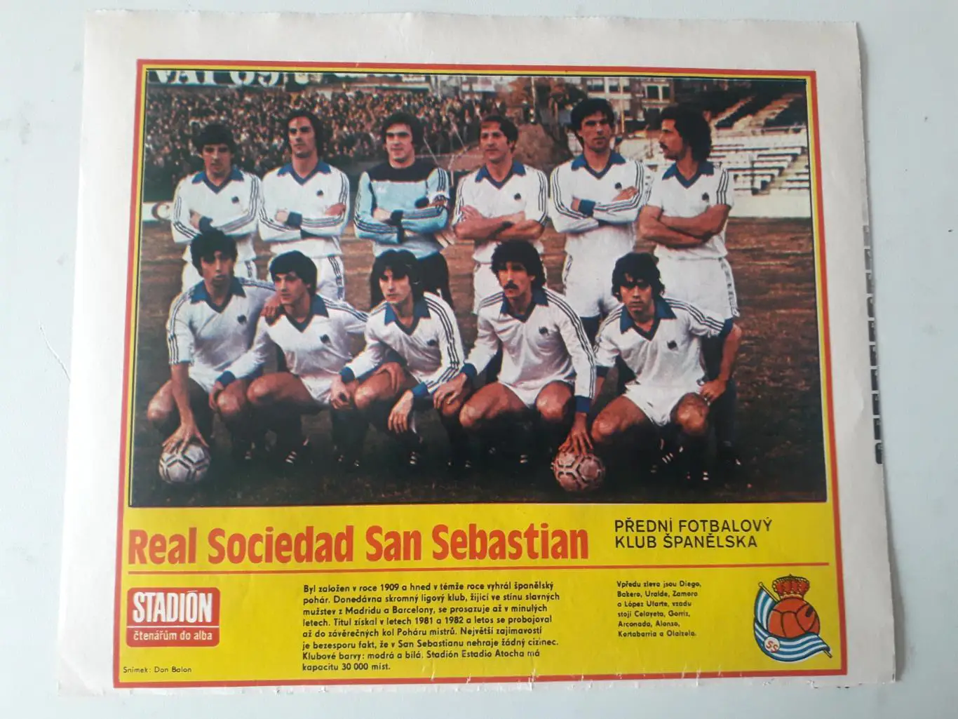 Плакат из журнала ,,Stadion- San Sebastian 3