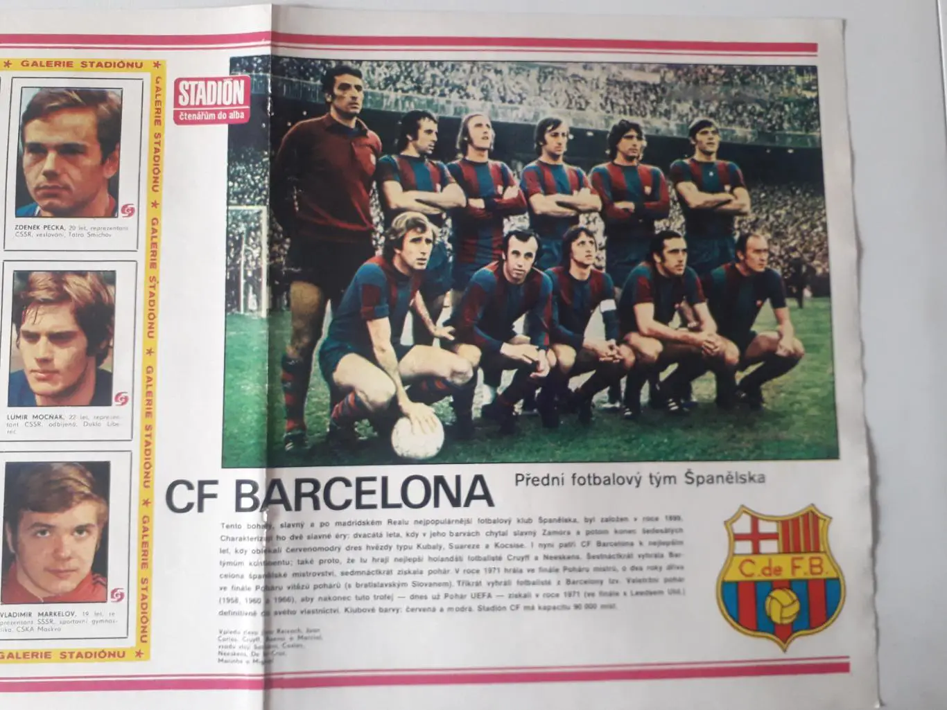 Плакат из журнала ,,Stadion- Barcelona 4