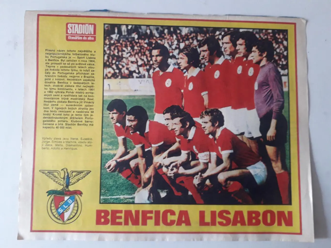 Плакат из журнала ,,Stadion- Benfica 3