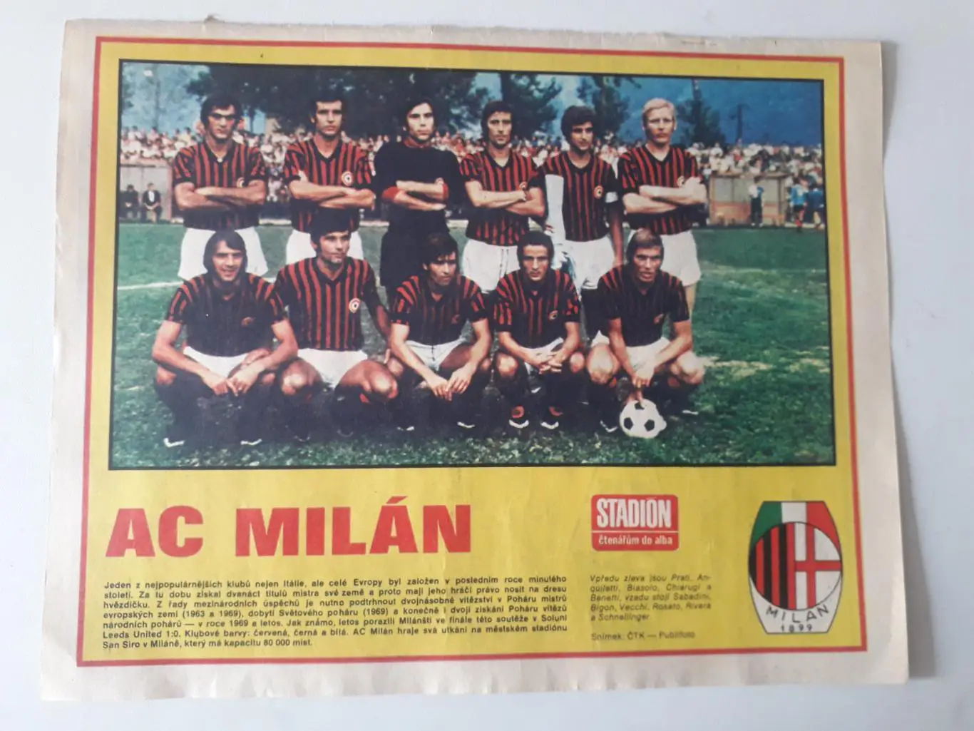 Плакат из журнала ,,Stadion- AC Milano