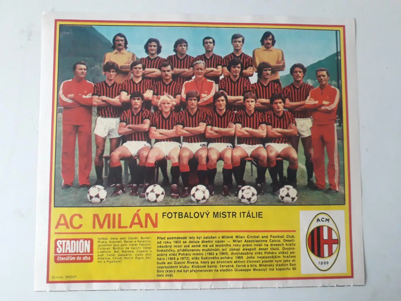 Плакат из журнала ,,Stadion- AC Milano 2