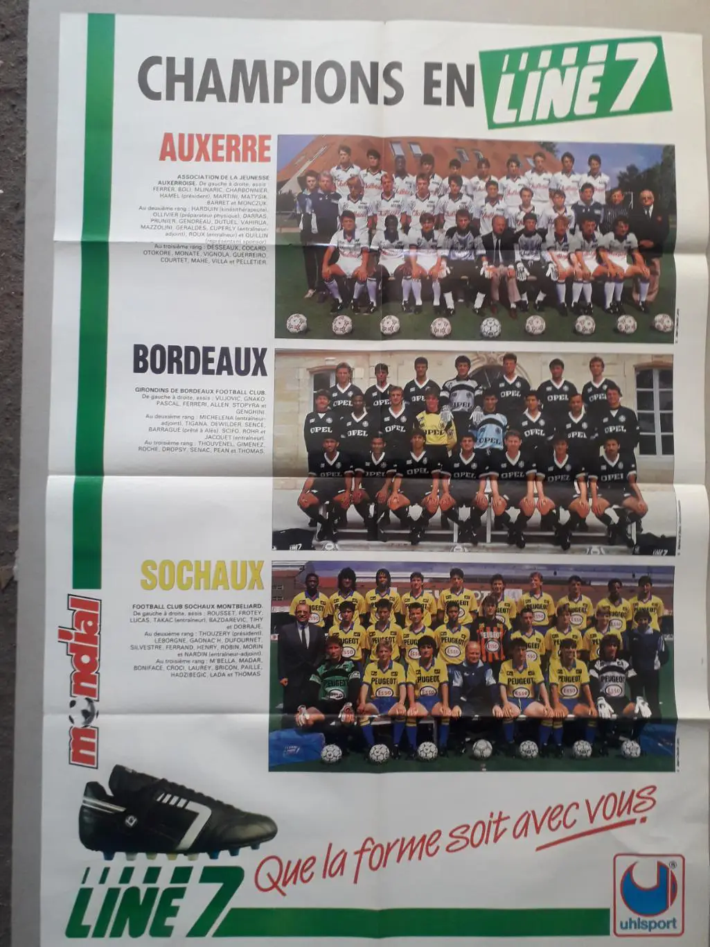 Poster A1 revue Mondial- Auxerre, Bordeaux,Sochaux,Bats