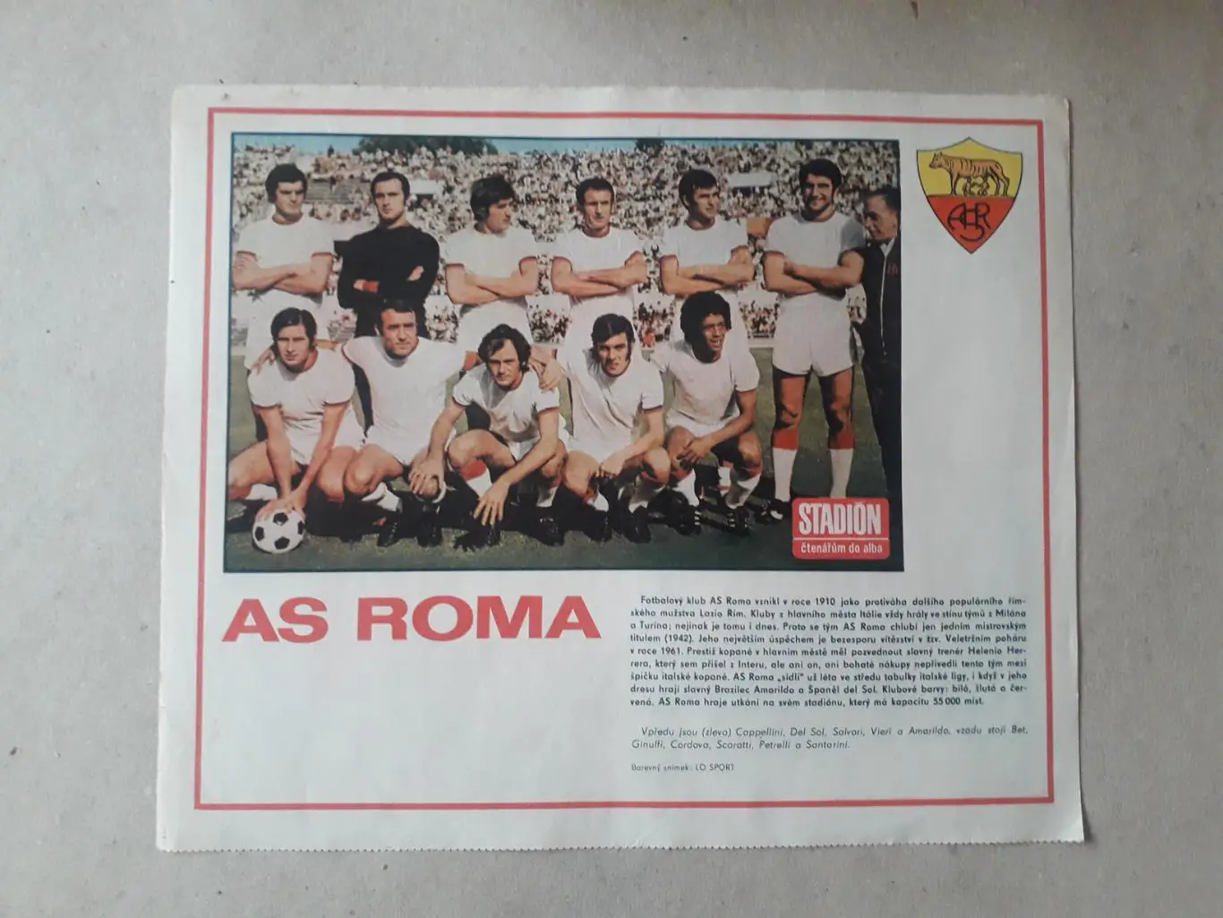 Постер из журнала ,,Stadion- Roma