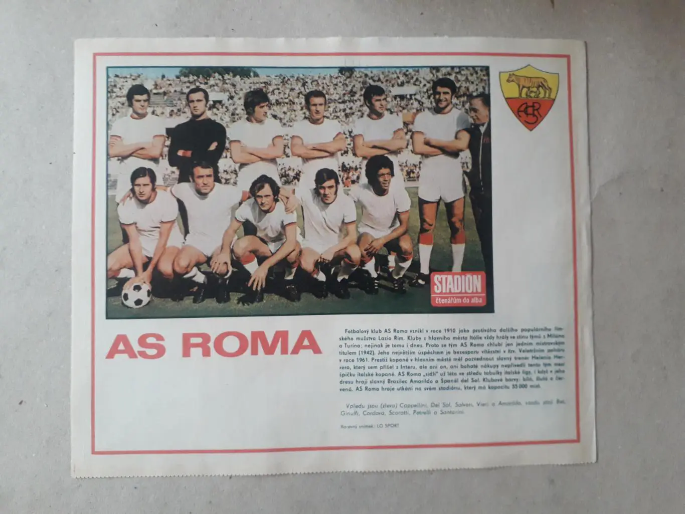 Постер из журнала ,,Stadion- Roma 2