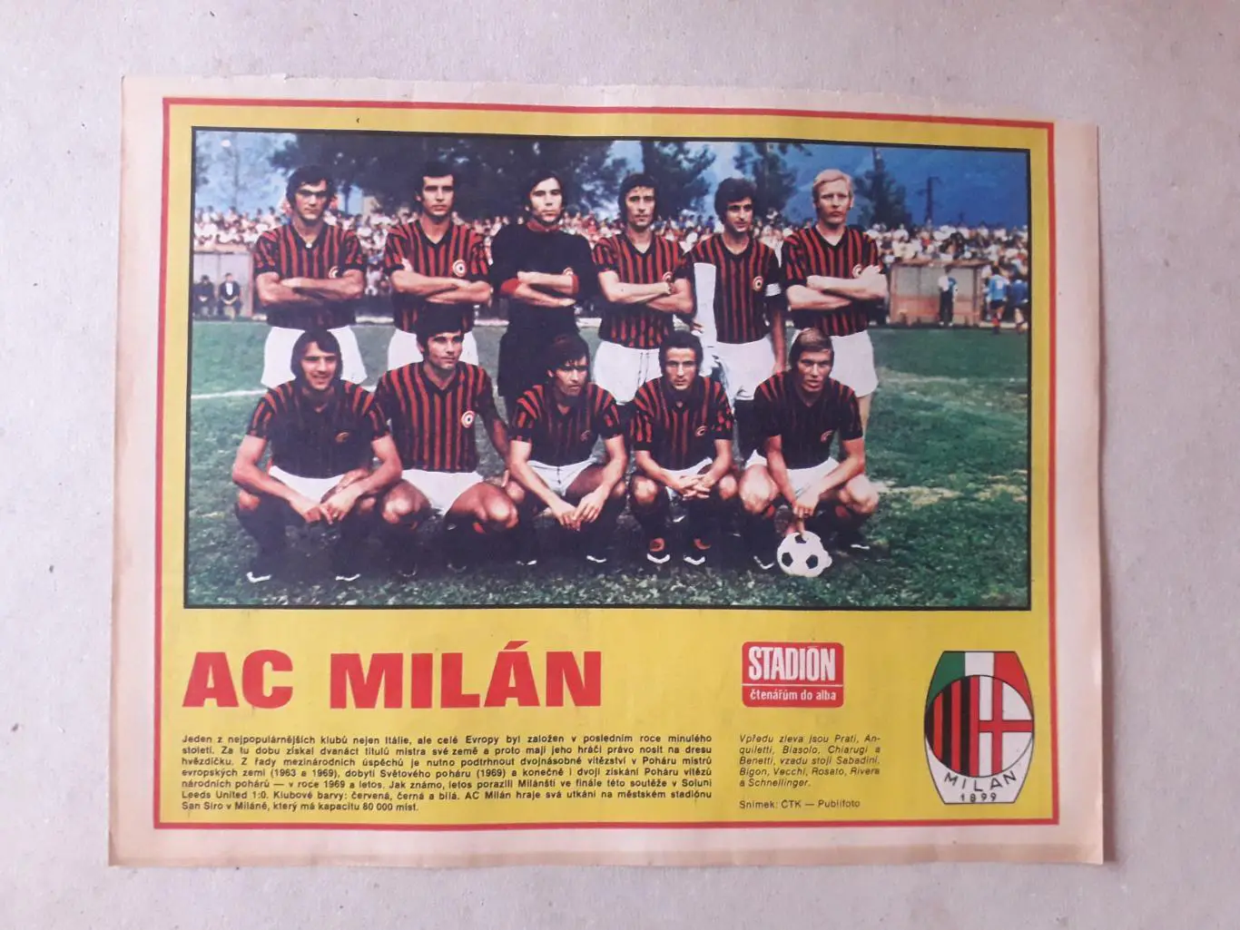 Постер из журнала ,,Stadion- AC Milano 3