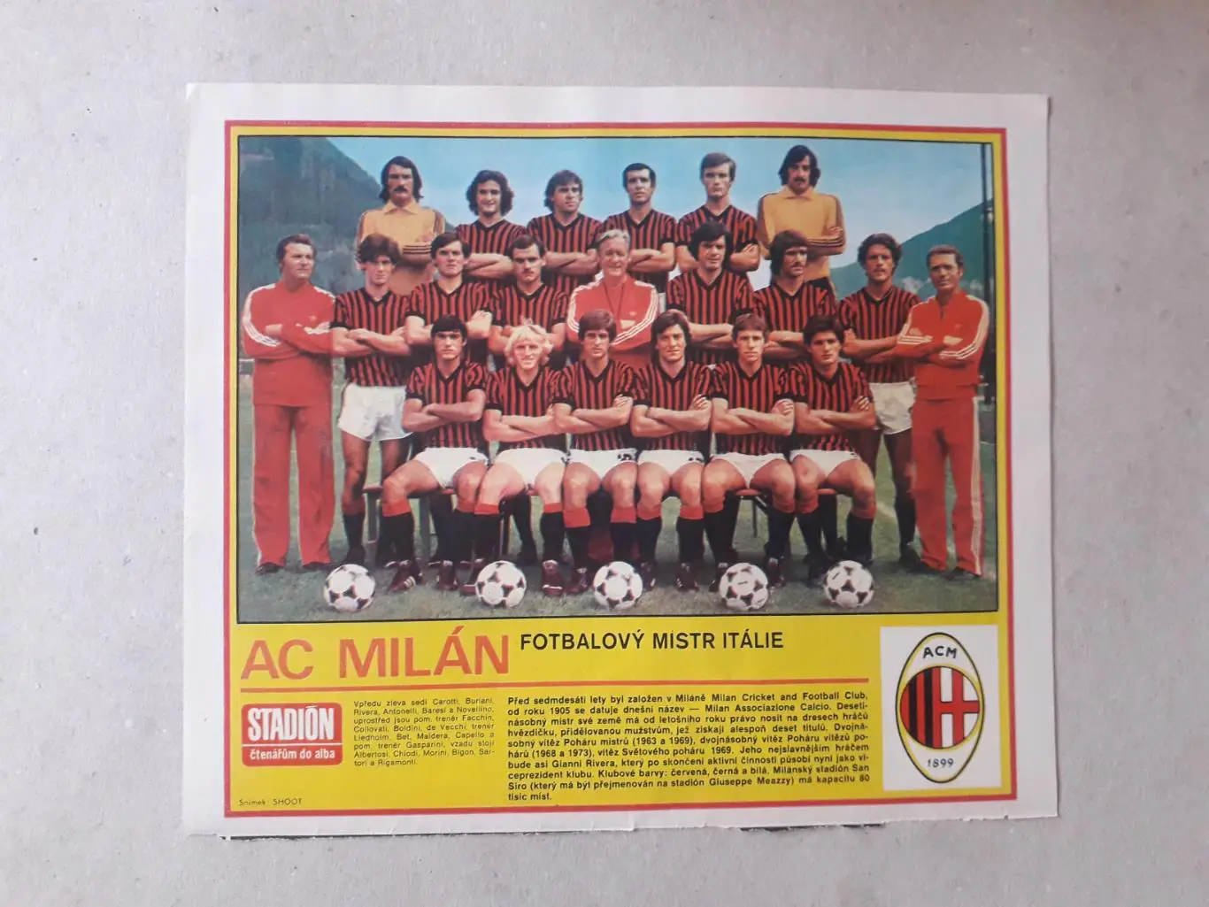 Постер из журнала ,,Stadion- AC Milano 5