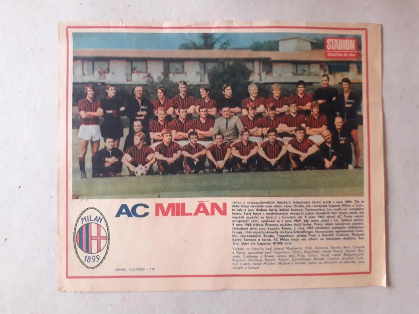Постер из журнала ,,Stadion- AC Milano 6
