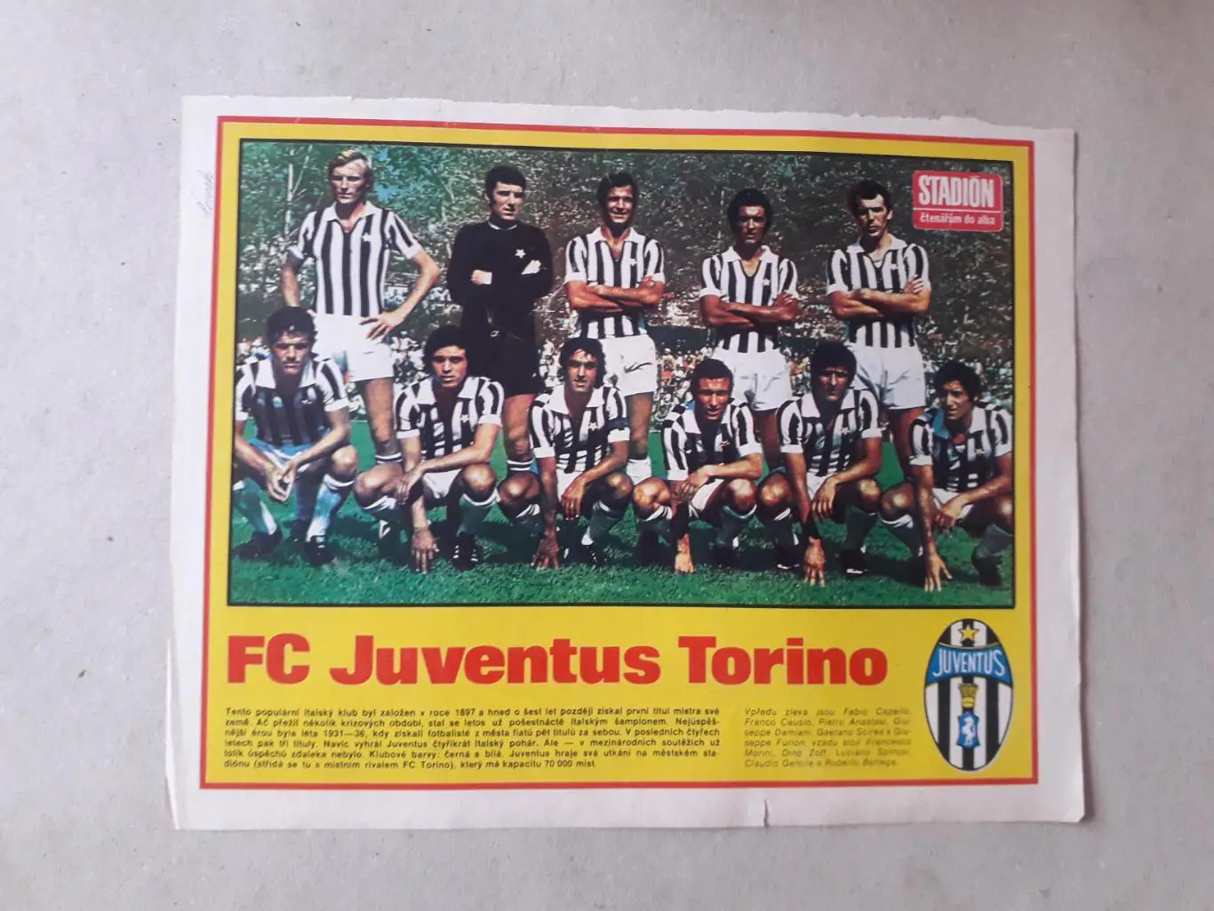 Постер из журнала ,,Stadion- Juventus
