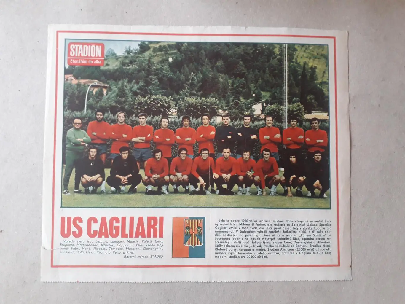 Постер из журнала ,,Stadion- Cagliari