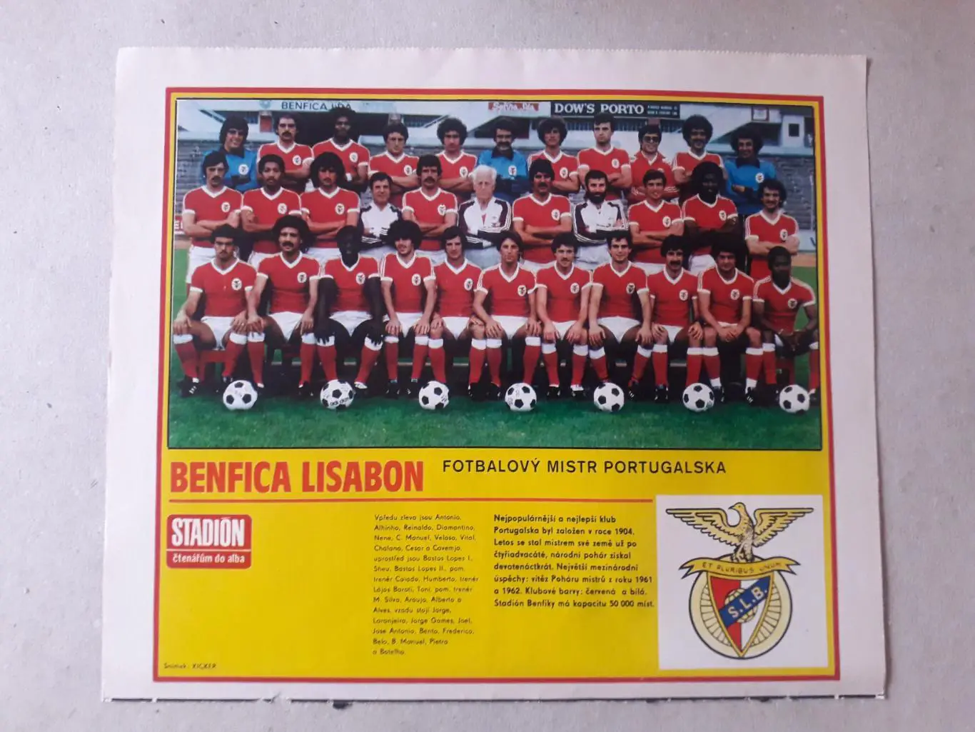 Постер из журнала ,,Stadion- Benfica 5