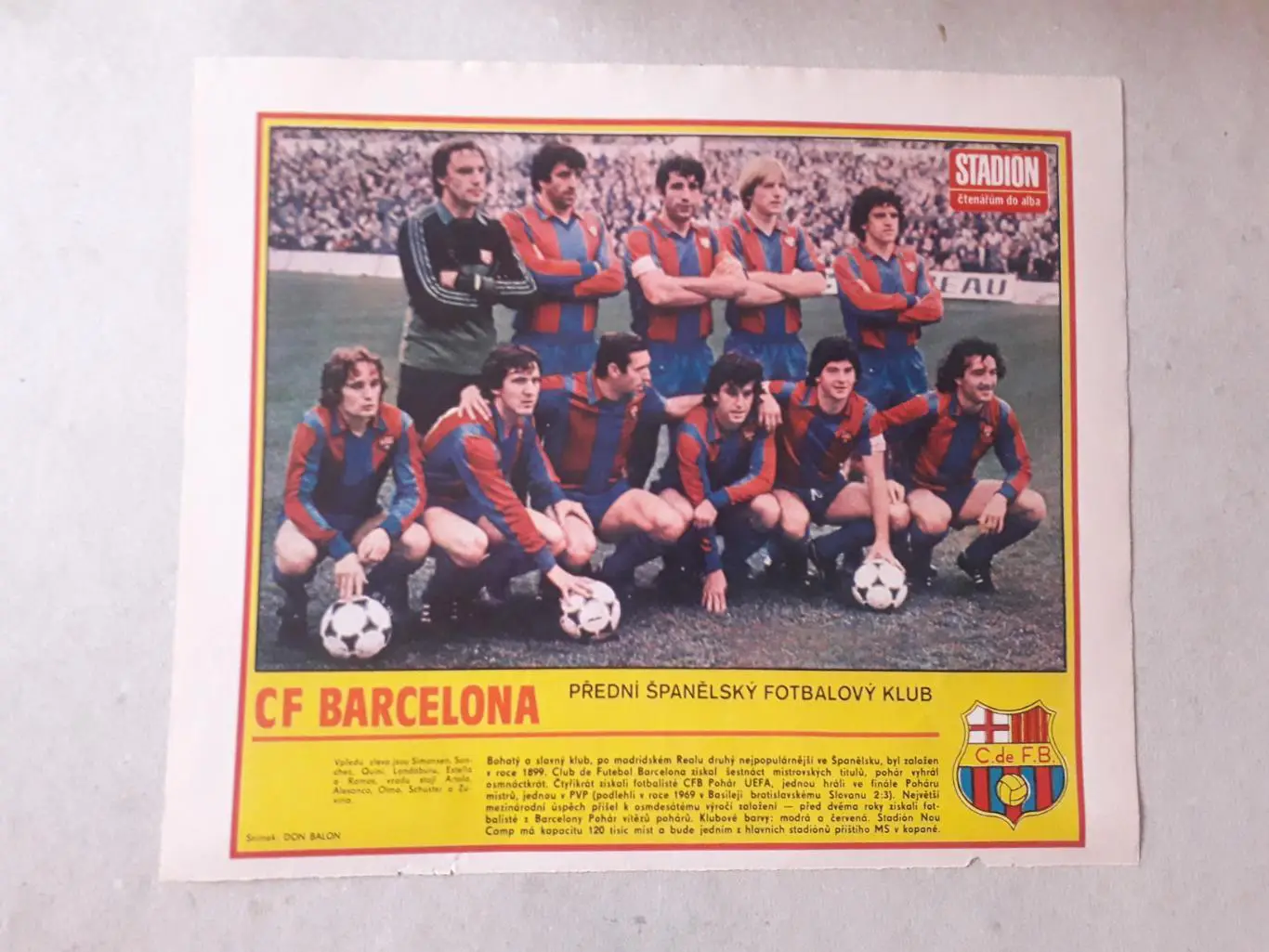 Постер из журнала ,,Stadion- Barcelona 7