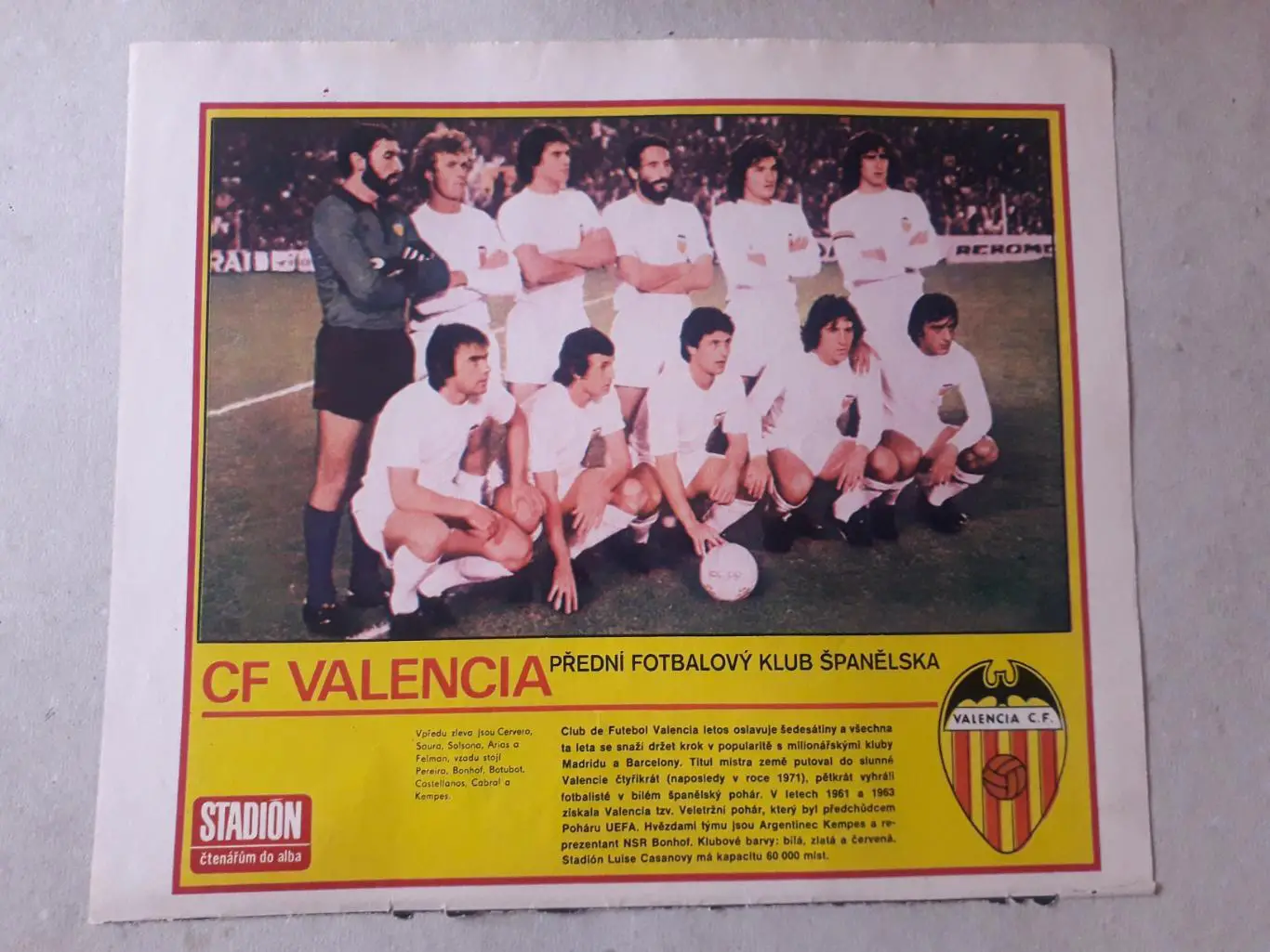 Постер из журнала ,,Stadion- Valencia 4