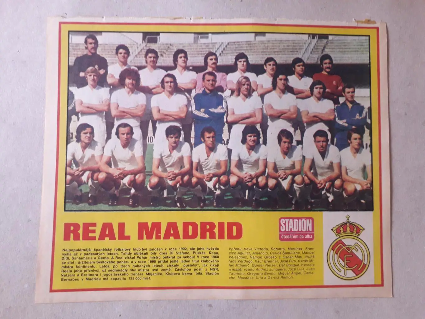 Постер из журнала ,,Stadion- Real 5