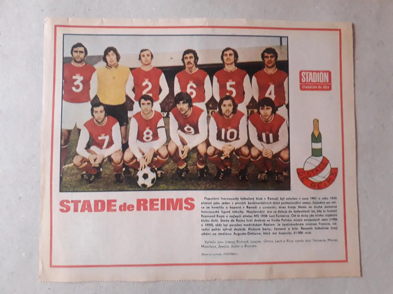 Постер из журнала ,,Stadion- Reims