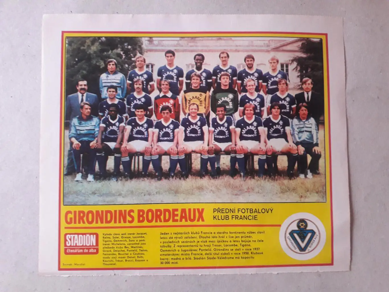 Постер из журнала ,,Stadion- Bordeaux 3