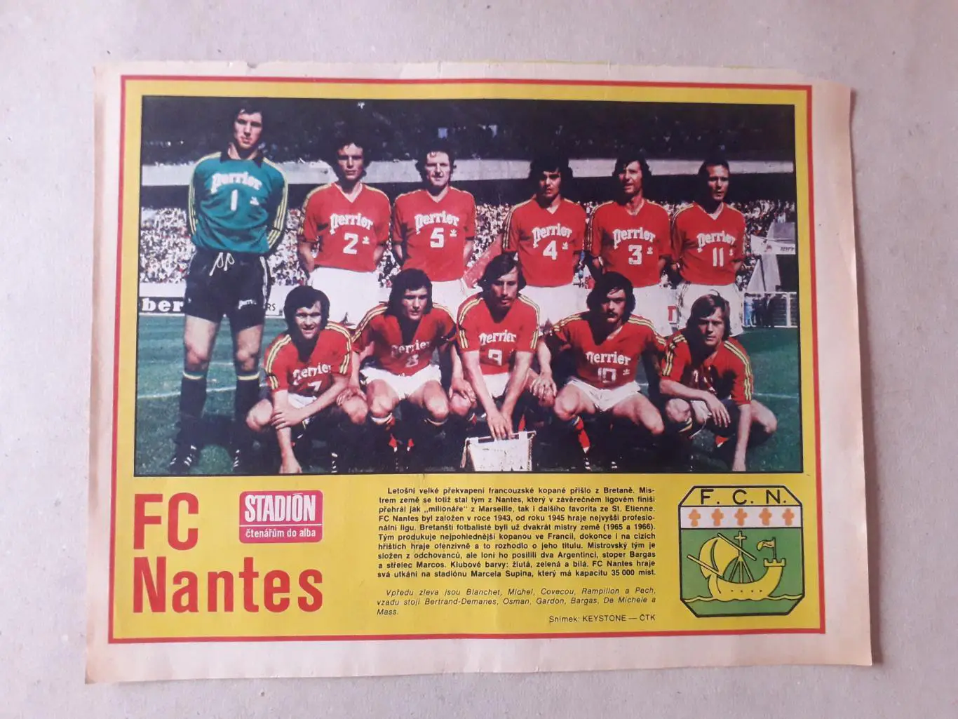 Постер из журнала ,,Stadion- Nantes