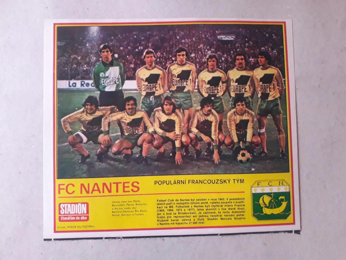 Постер из журнала ,,Stadion- Nantes 4