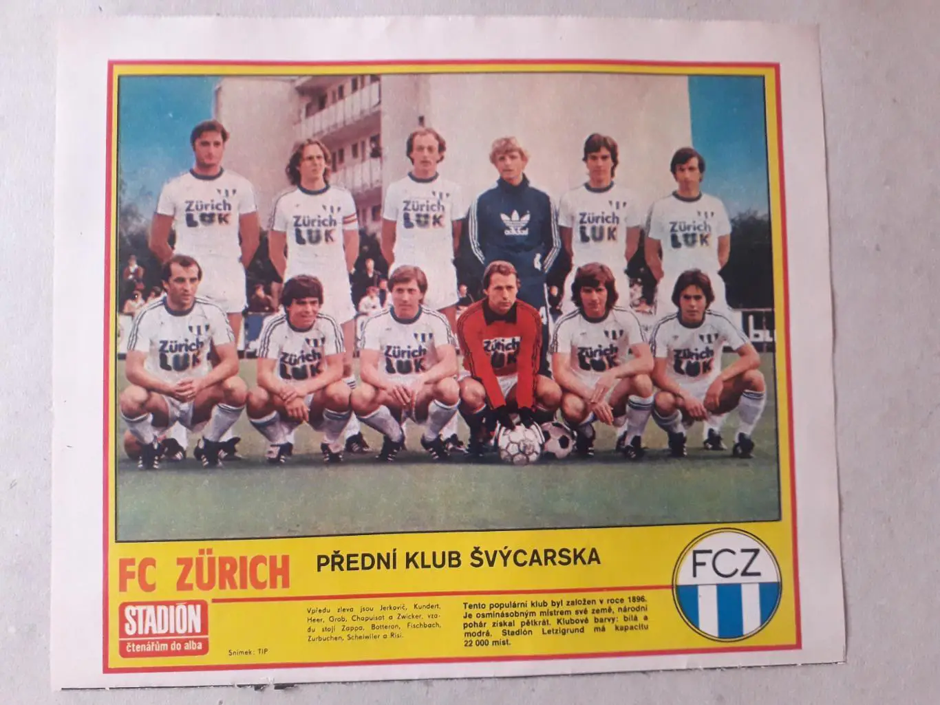 Постер из журнала ,,Stadion- FC Zurich 7