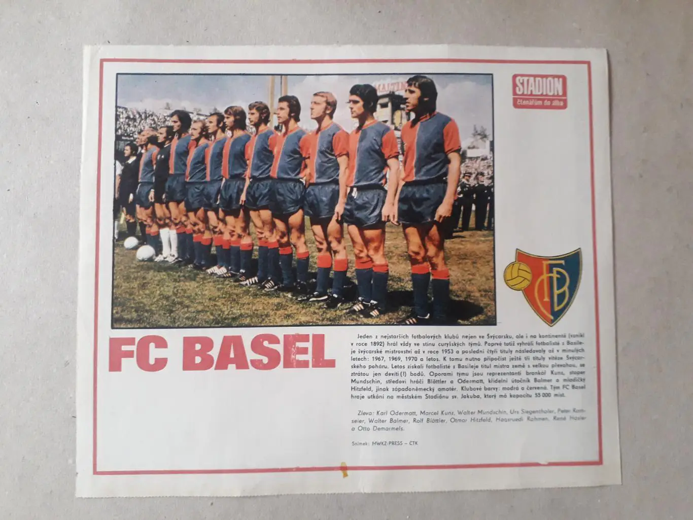 Постер из журнала ,,Stadion- Basel 3