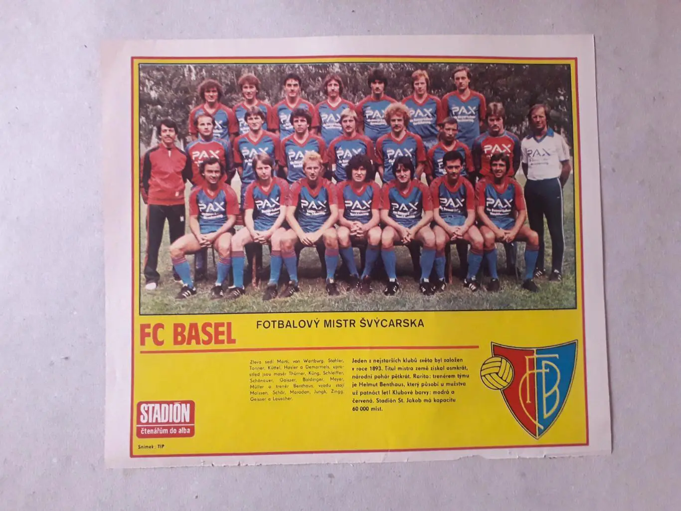 Постер из журнала ,,Stadion- Basel 5