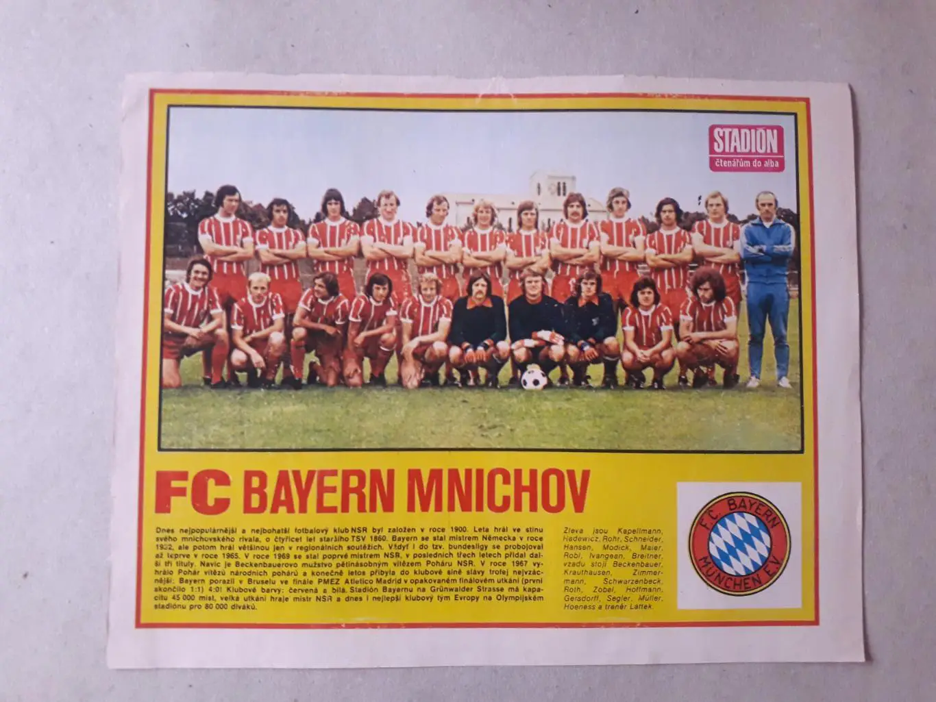 Постер из журнала ,,Stadion- Bayern 8