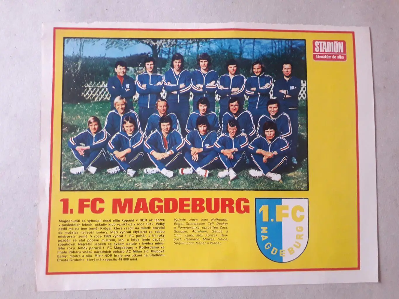 Постер из журнала ,,Stadion- Magdeburg 2