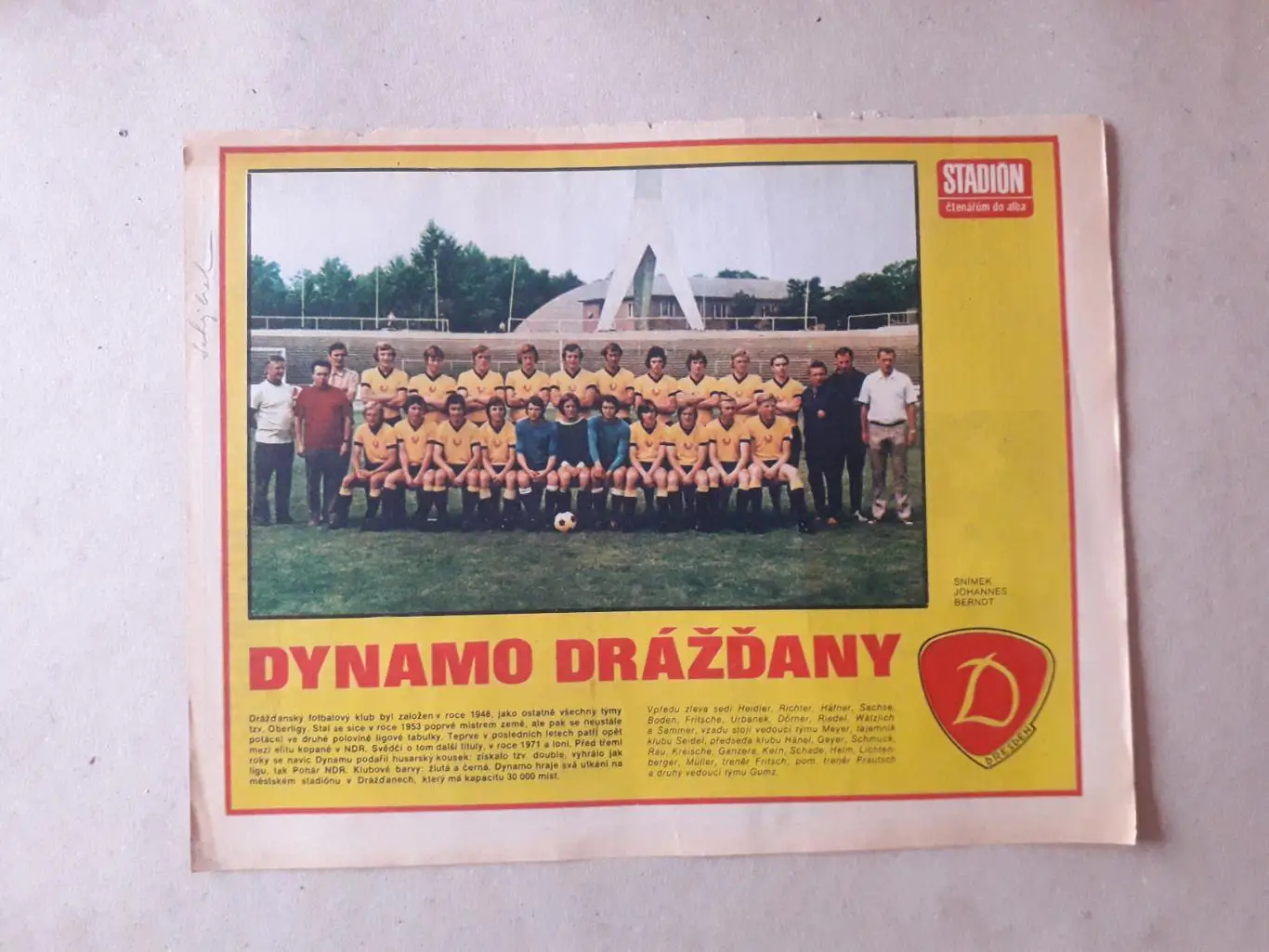 Постер из журнала ,,Stadion- Dynamo Dresden 2