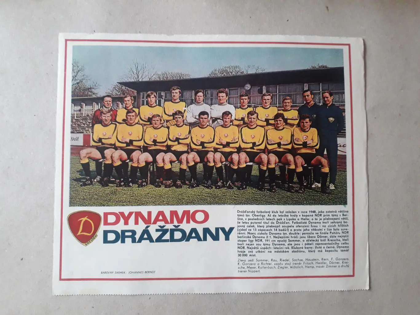 Постер из журнала ,,Stadion- Dynamo Dresden 6