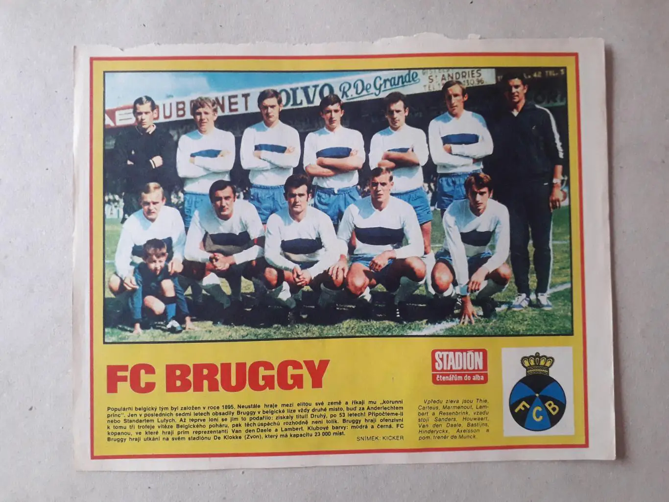 Постер из журнала ,,Stadion- Bruggy