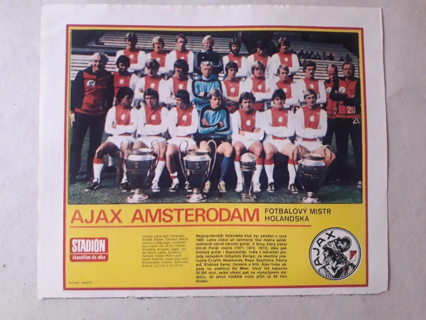 Постер из журнала ,,Stadion- Ajax 4