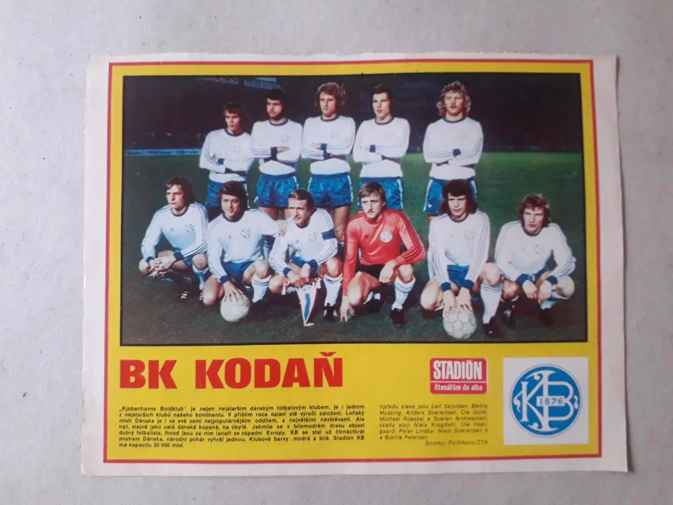 Постер из журнала ,,Stadion- BK Kodan 2