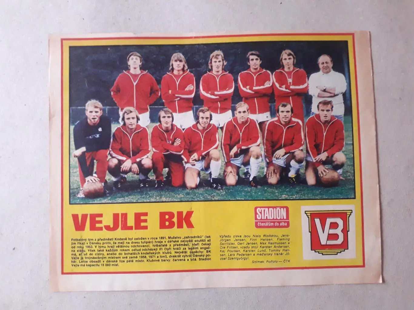 Постер из журнала ,,Stadion- Vejle BK