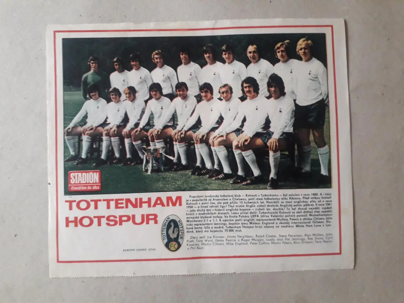 Постер из журнала ,,Stadion- Tottenham 2