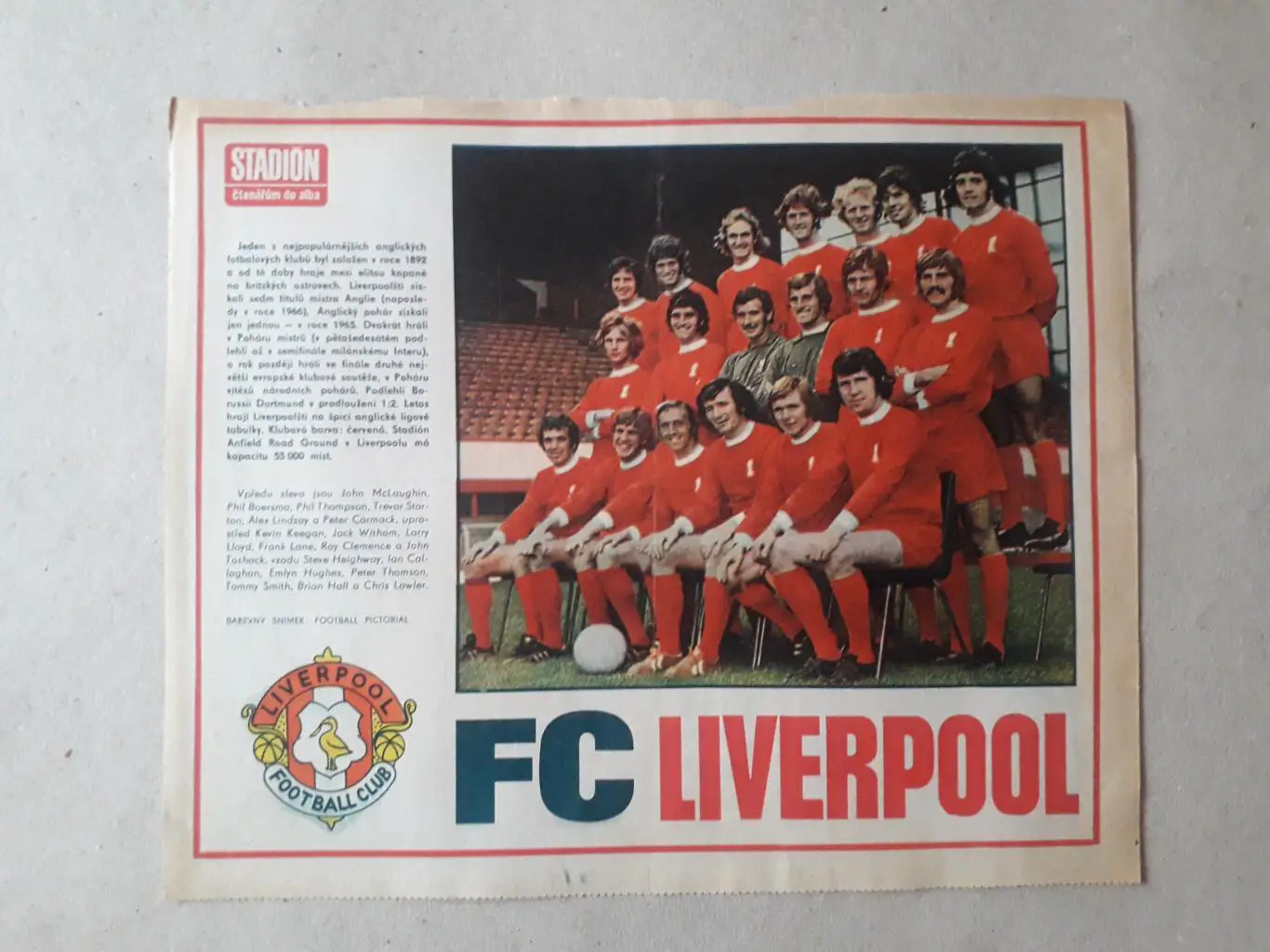 Постер из журнала ,,Stadion- Liverpool 3