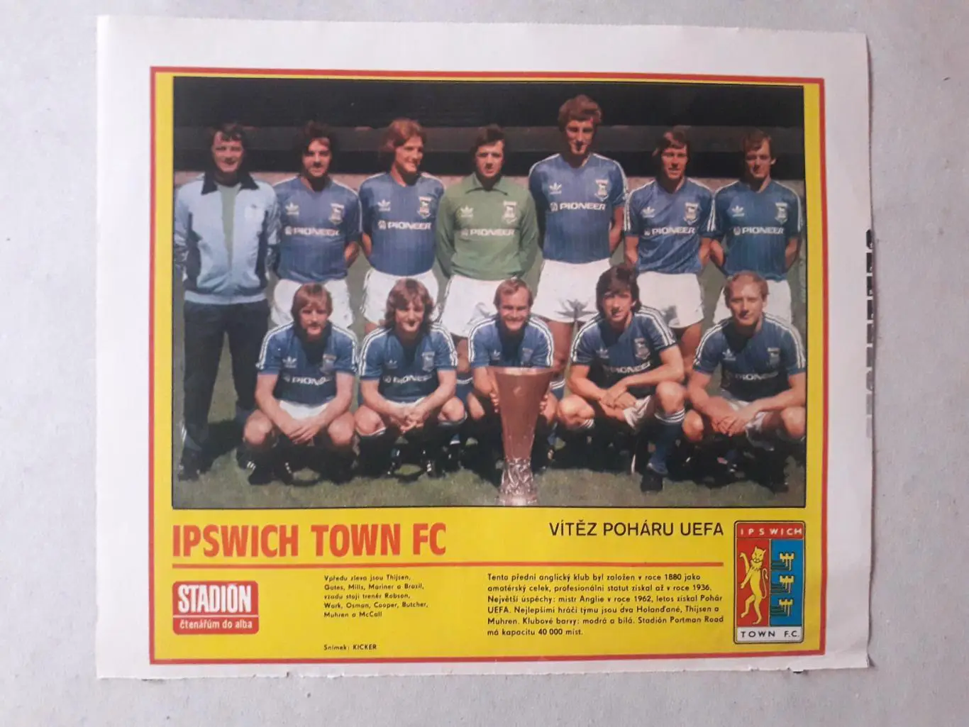 Постер из журнала ,,Stadion- Ipswich