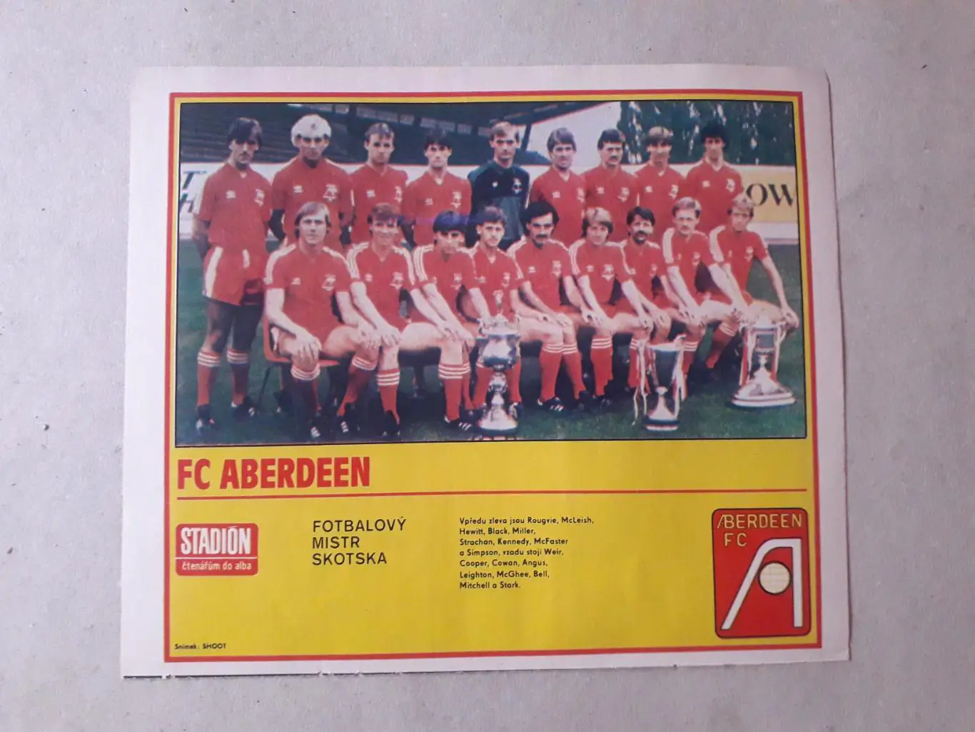 Постер из журнала ,,Stadion- Aberdeen 2