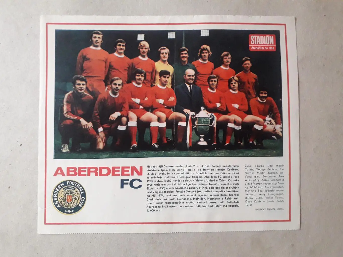 Постер из журнала ,,Stadion- Aberdeen 3