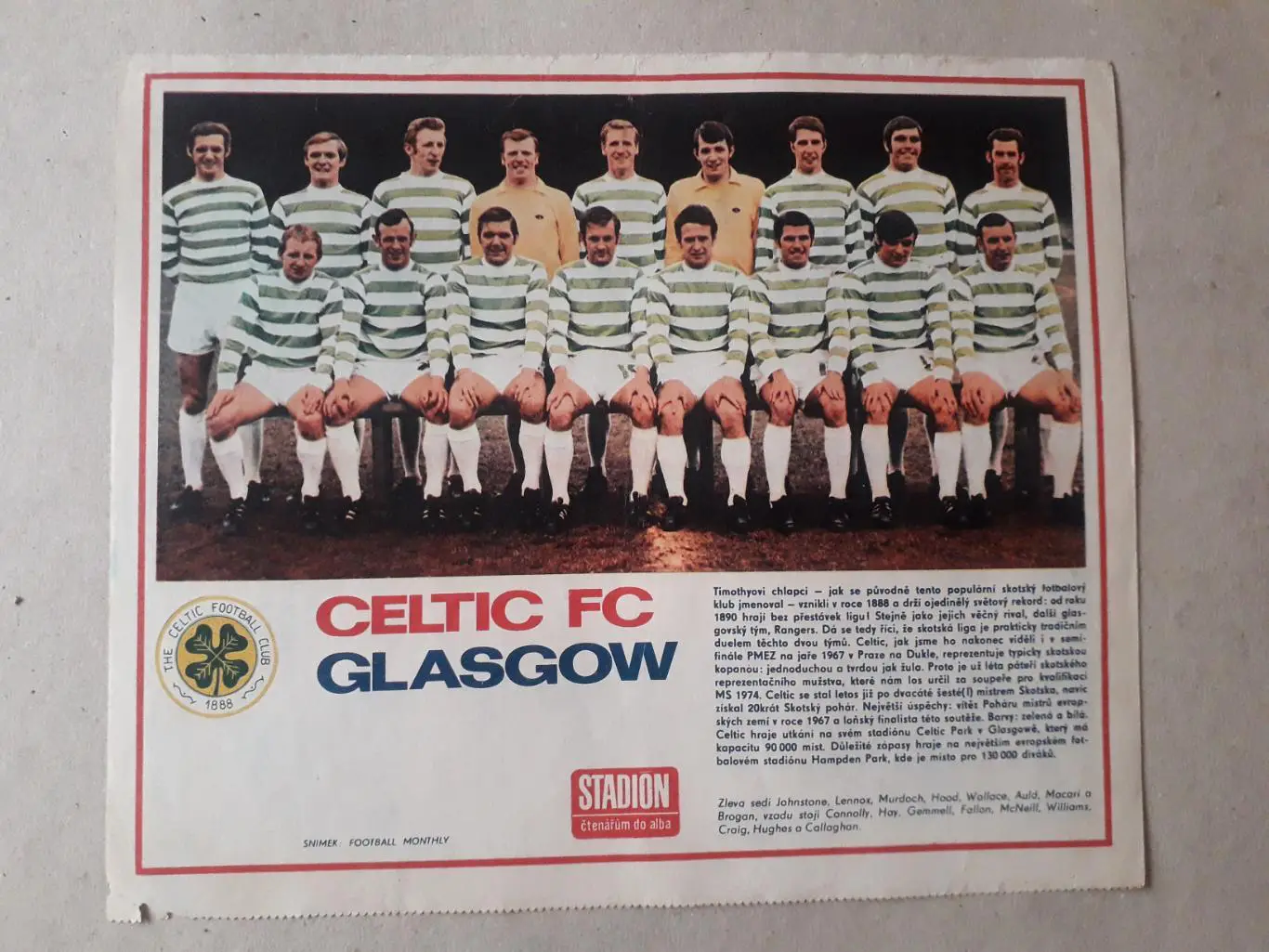 Постер из журнала ,,Stadion- Celtic 7