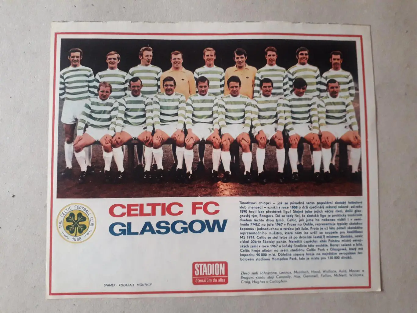 Постер из журнала ,,Stadion- Celtic 8