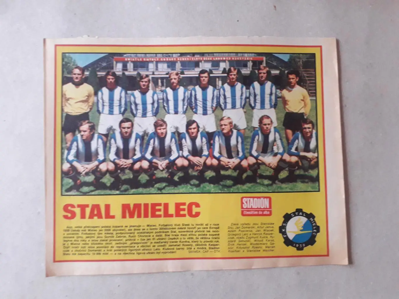 Постер из журнала ,,Stadion- Stal Mielec