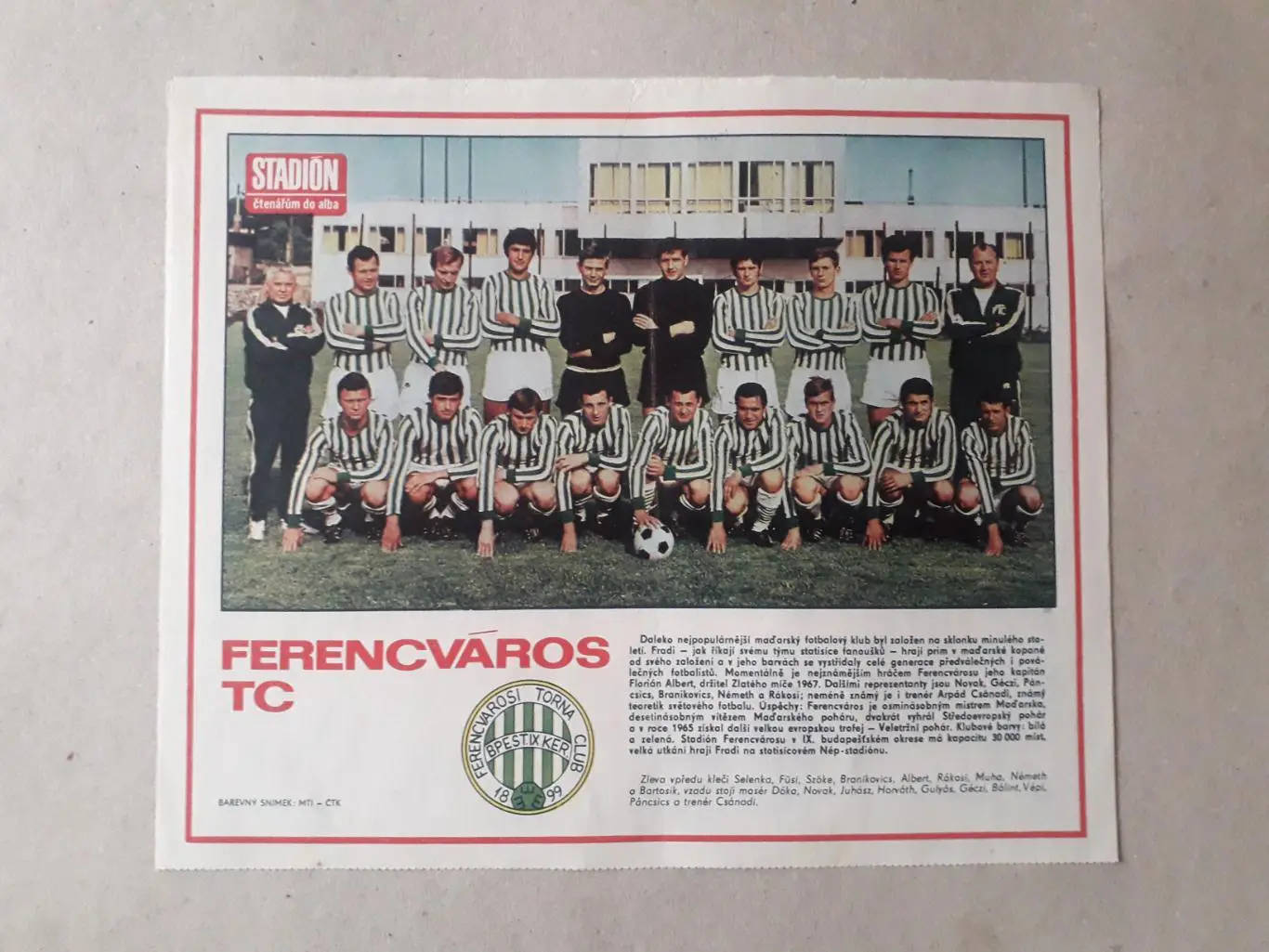 Постер из журнала ,,Stadion- Ferencvaros 4