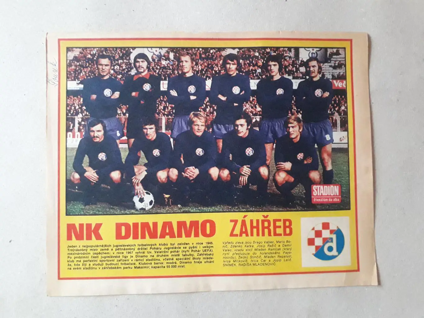 Постер из журнала ,,Stadion- Dinamo Zagreb