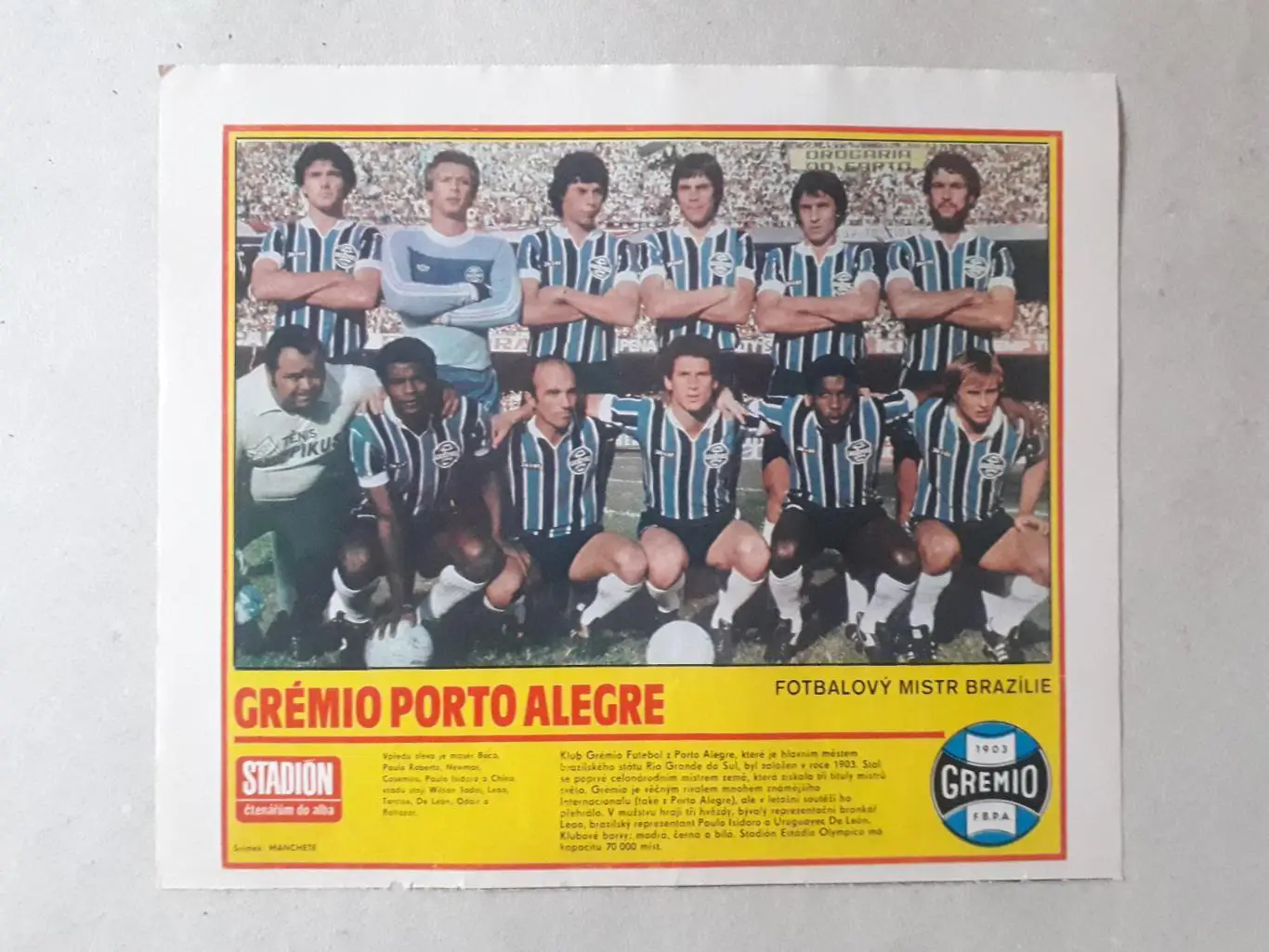 Постер из журнала ,,Stadion- Gremio