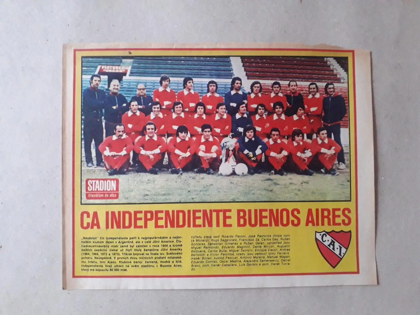 Постер из журнала ,,Stadion- Independiente 3